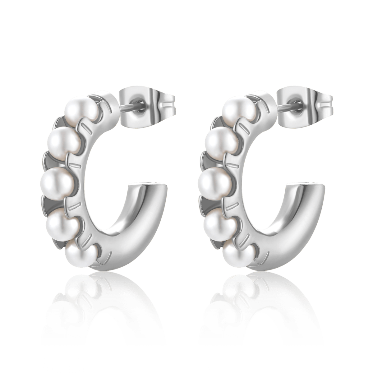 Blanc Nacré Hoop Earrings